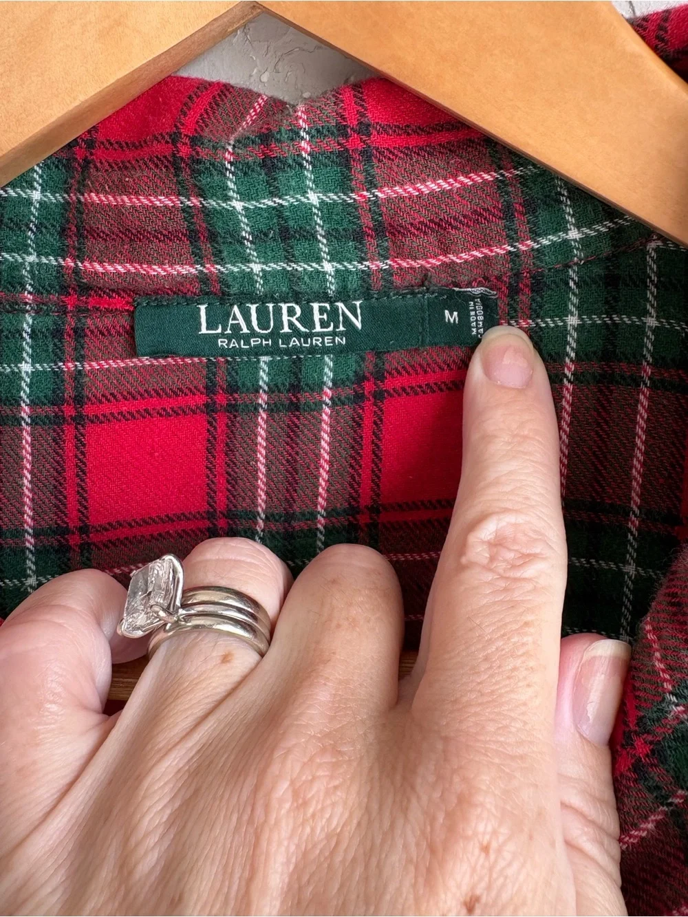 Ralph Lauren Tartan Plaid Flannel Pajama Set Red Green Holiday M